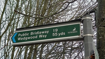 Sign at junction with Great Ashby Way 