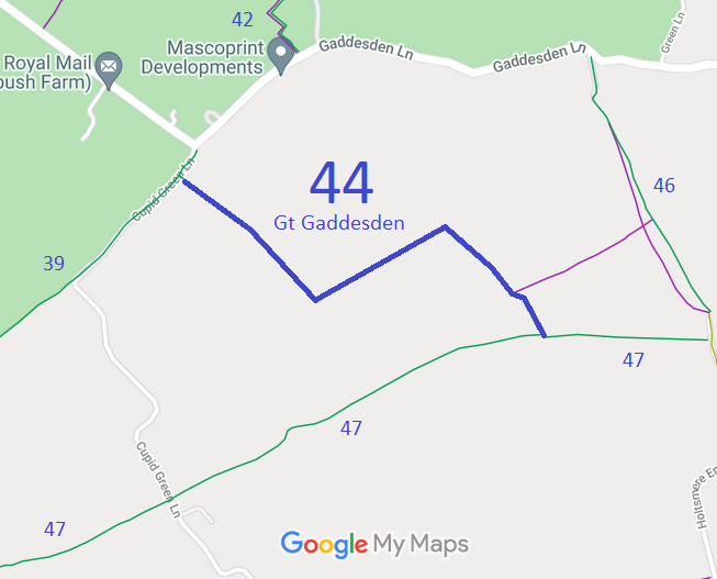Map showing Great Gaddesden 44