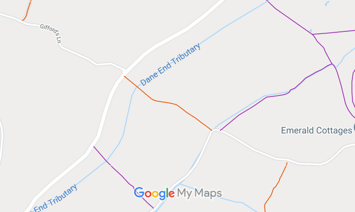 Map showing recorded Great Munden paths