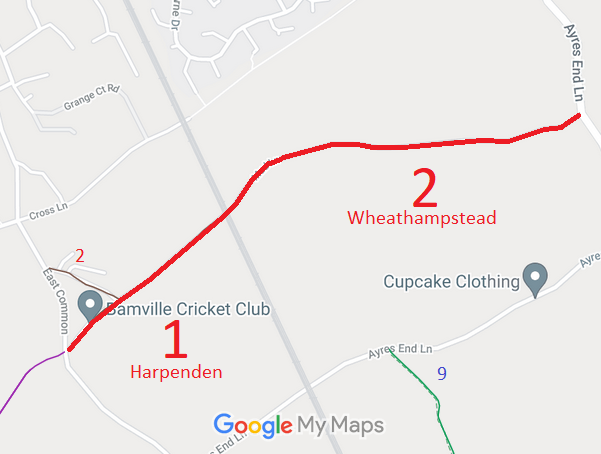 Map showing Harpenden 1
