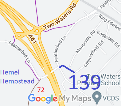 Map showing recorded Hemel Hempstead paths
