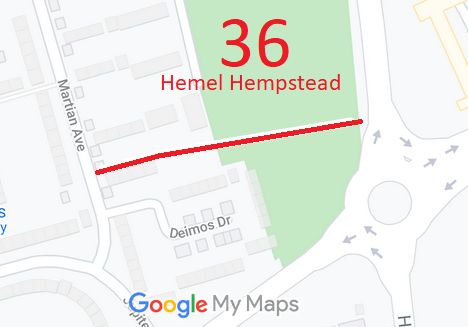 Map showing recorded Hemel Hempstead paths