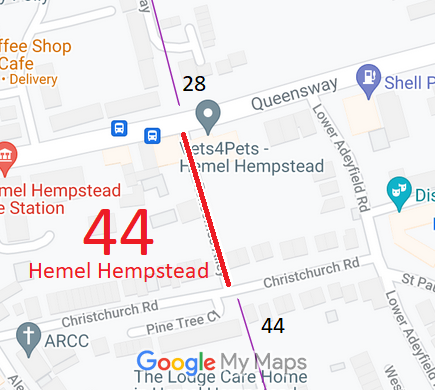 Map showing recorded Hemel Hempstead paths