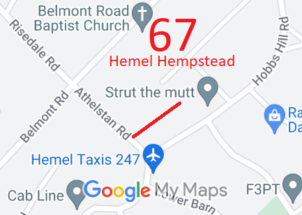 Map showing recorded Hemel Hempstead paths