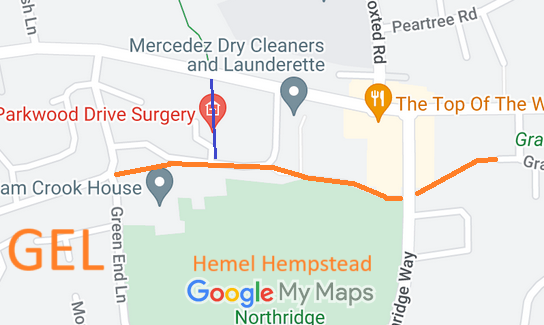 Map showing recorded Hemel Hempstead paths