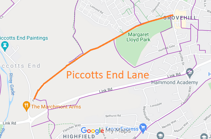 Map showing recorded Hertfordshire paths