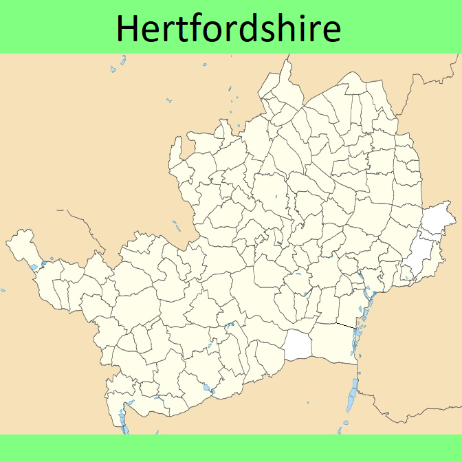Map showing recorded Hertfordshire paths