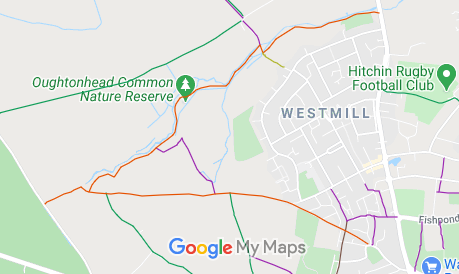 Map showing recorded Hitchin paths