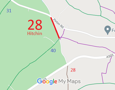 Map showing recorded Hitchin paths