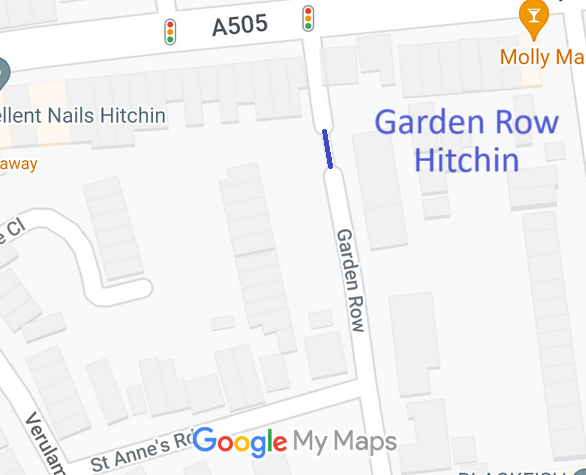 Map showing recorded Hitchin paths