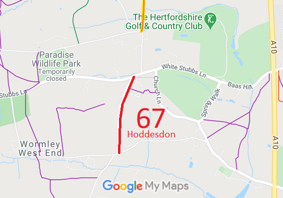 Map showing Hoddesdon 67