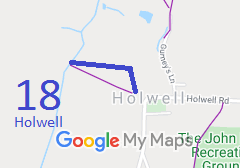 Map showing Holwell 18 and Shillington 10