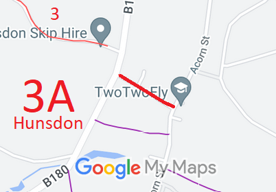 Map showing Hunsdon 3a