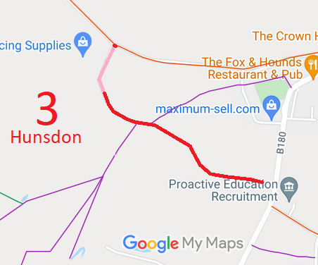Map showing Hunsdon 3