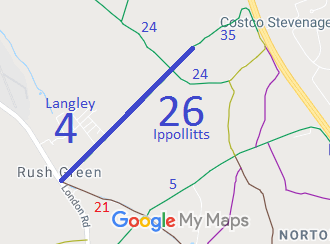 Map showing Ippollitts 26 BW