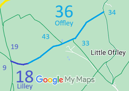 Map showing recorded Lilley paths