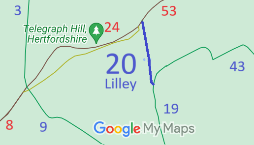 Map showing recorded Lilley paths
