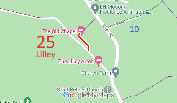 Map showing recorded Lilley paths