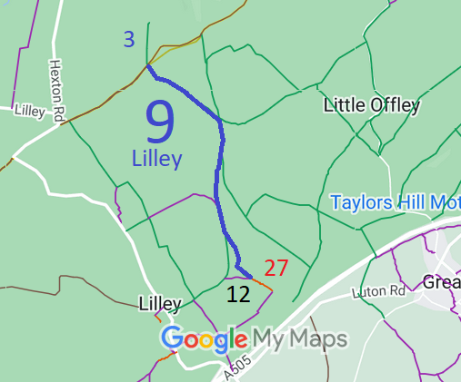 Map showing recorded Lilley paths