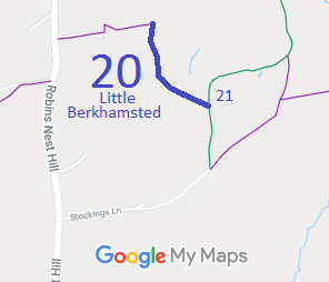 Map showing Little Berkhamsted 20 bridleway
