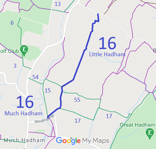 Map showing Little Hadham 16