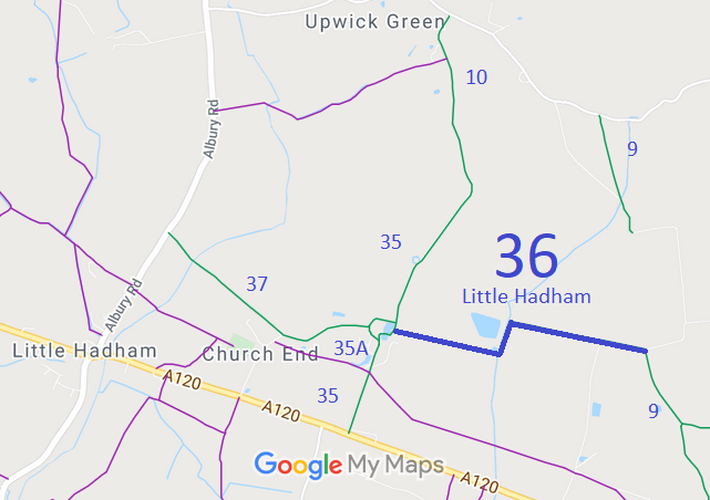 Map showing Little Hadham 36