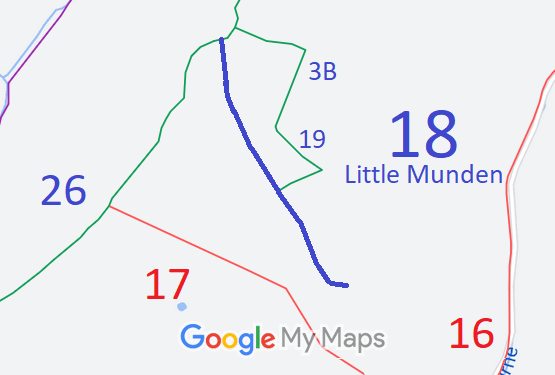 Map showing Little Munden 18