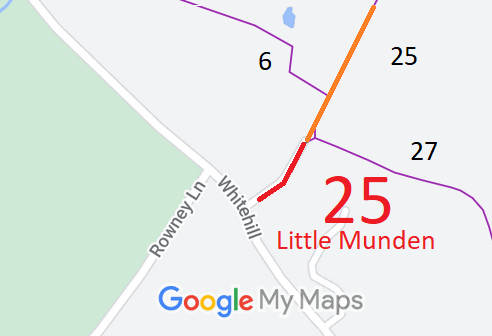 Map showing recorded Little Munden paths
