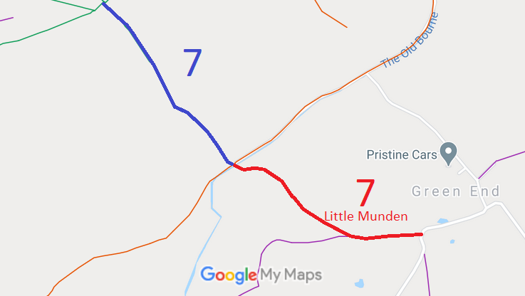 Map showing Little Munden 7