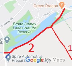 Map showing London Colney 2 restricted byway