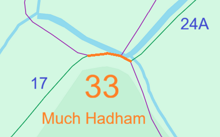 Map showing recorded Hertfordshire paths