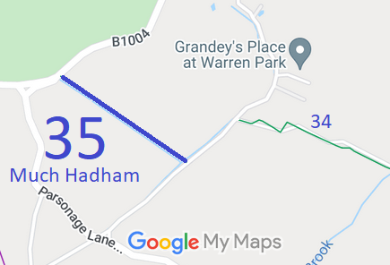 Map showing recorded Much Hadham paths