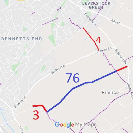 Map showing Nash Mills 3 Byway