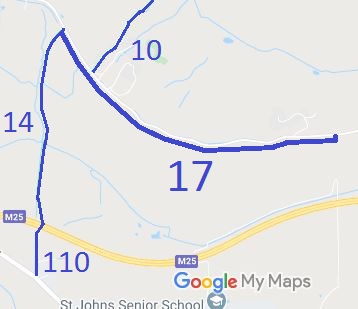 Map showing Northaw 17 bridleway