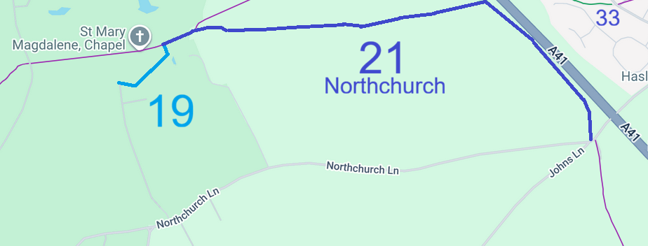 Map showing recorded Hertfordshire paths