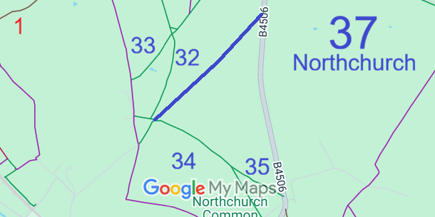 Map showing recorded Hertfordshire paths