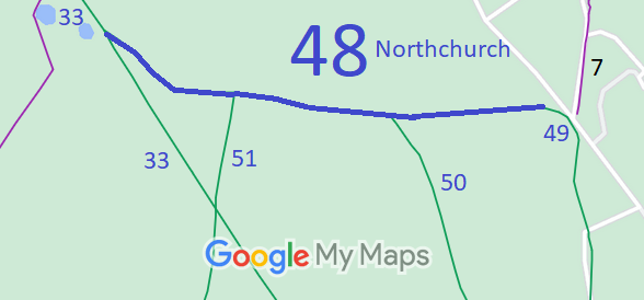 Map showing Northchurch 48 bridleway