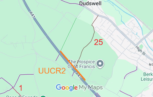 Map showing recorded Hertfordshire paths