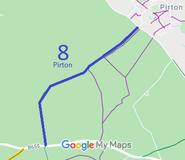 Map showing Pirton 8 bridleway