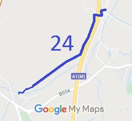 Map showing Potters Bar and South Mimms 24 bridleway