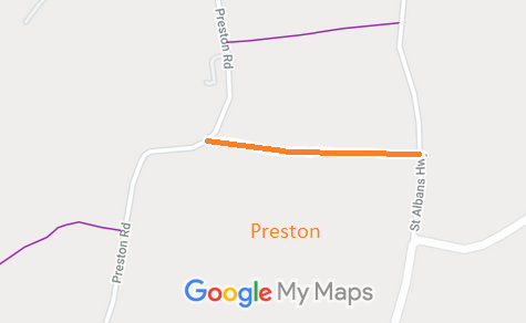 Map showing recorded Preston paths
