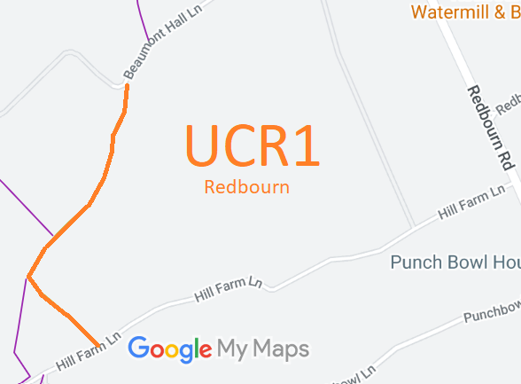 Map showing Redbourn UCR1