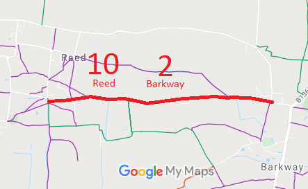 Map showing Reed 10