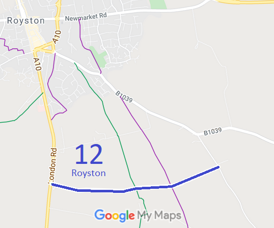 Map showing Royston 12
