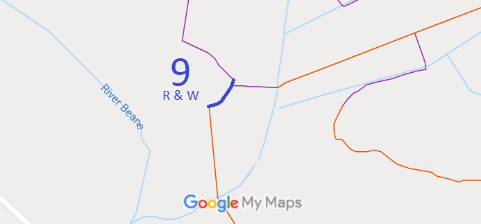 Map showing Rushden and Wallington 9 bridleway