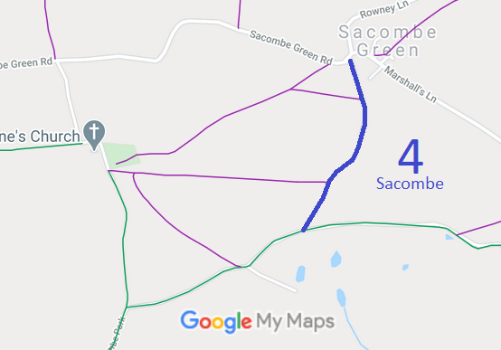 Map showing Sacombe 4
