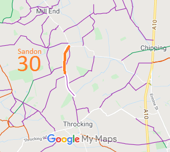 Map showing Sandon 30