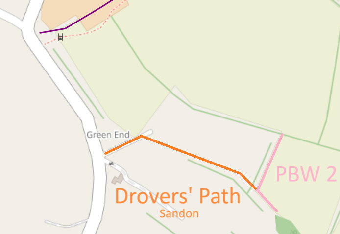Map showing recorded paths