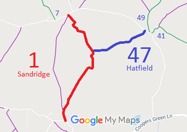 Map showing Sandridge 1