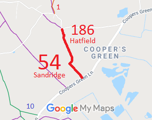 Map showing Sandridge 54